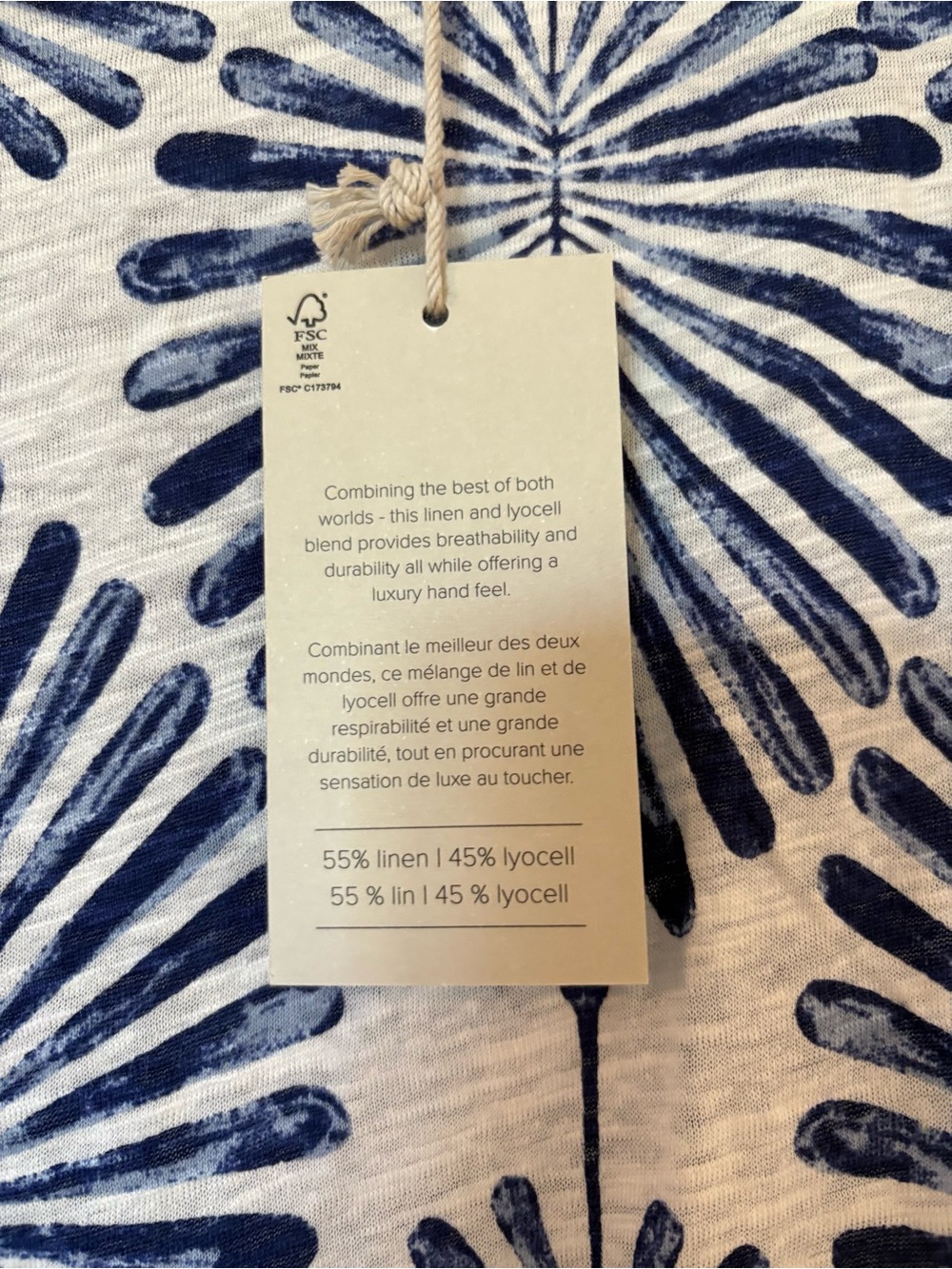 Joie Cream Top with Navy Burst Floral Print - Picture 5 of 8